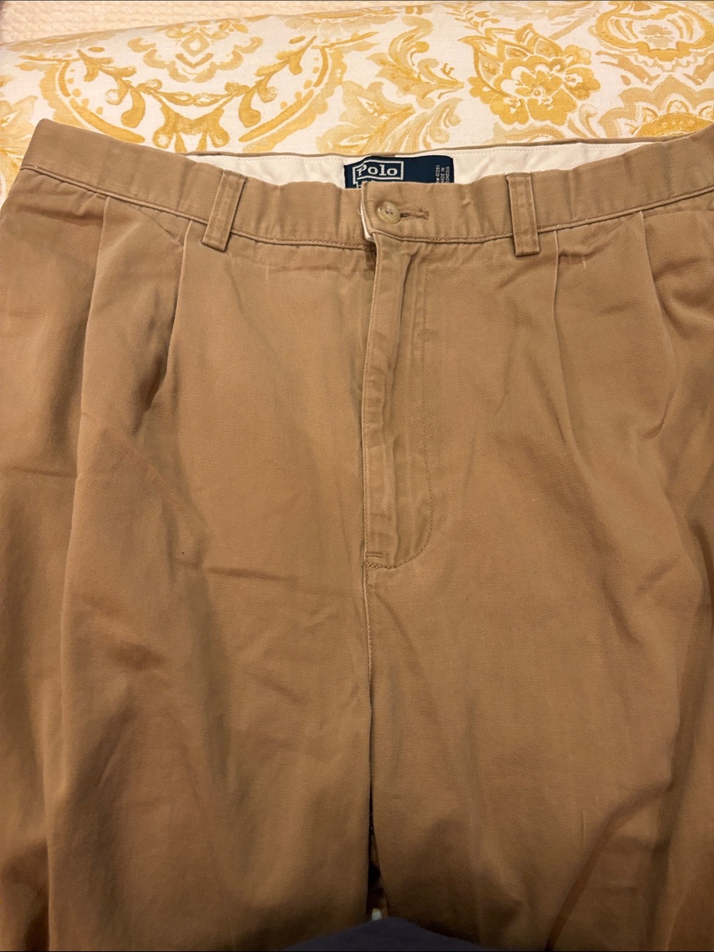 Polo by Ralph Lauren Khaki/Tan Pleated Chino Pants